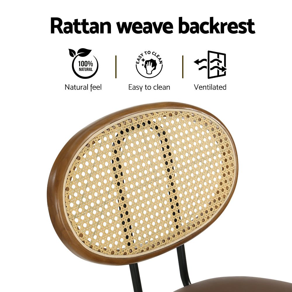 NEW - 4 x Vegan Leather Bar Stools