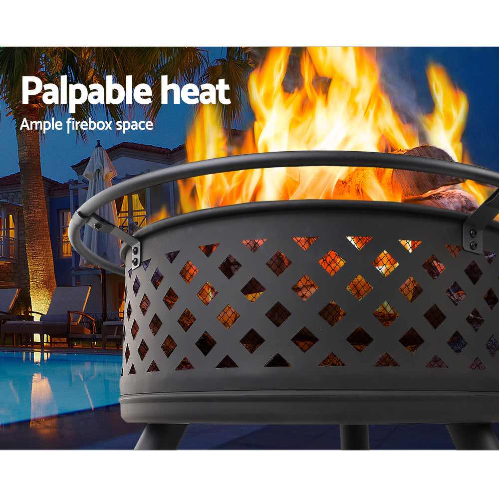 Fitzroy Portable 30" BBQ Charcoal Grill Fire Pit