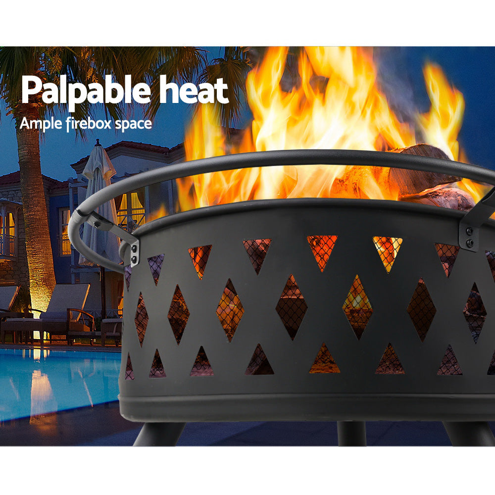 Fitzroy Portable 32" BBQ Charcoal Grill Fire Pit