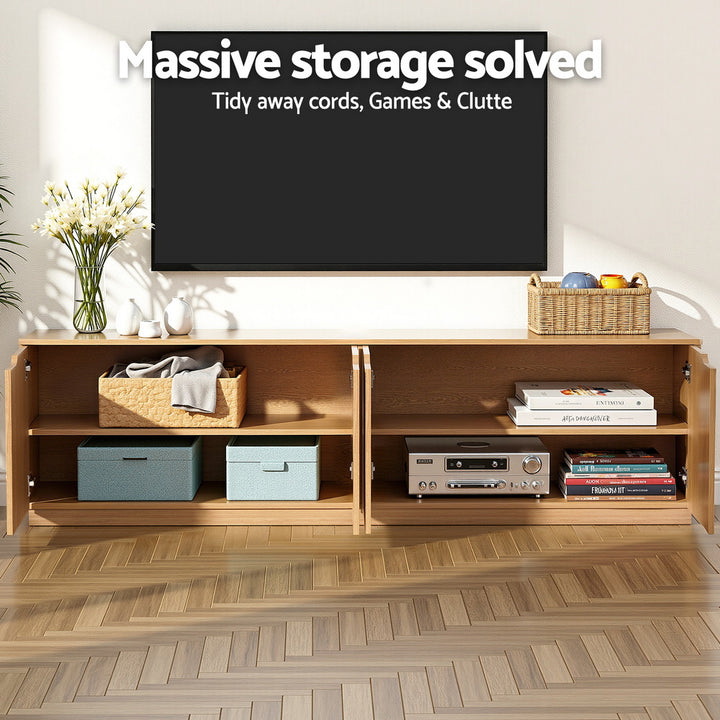TV Unit Entertainment Unit Storage Cabinet 180cm Pine