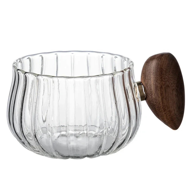 American Heat-Resistant Glass Coffee Mug With Wooden Handle