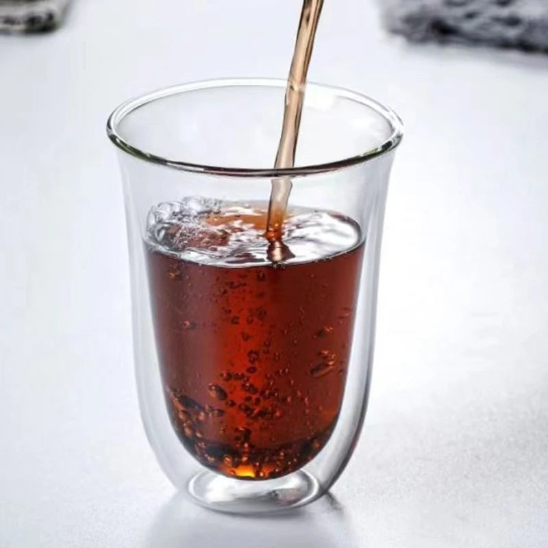 High Borosilicate double layer Glass Heat Insulation Coffee Tea Cup
