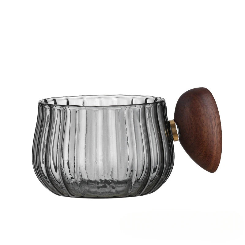 American Heat-Resistant Glass Coffee Mug With Wooden Handle