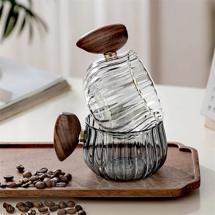 American Heat-Resistant Glass Coffee Mug With Wooden Handle
