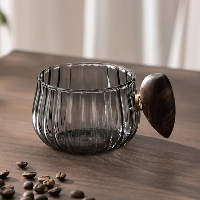 American Heat-Resistant Glass Coffee Mug With Wooden Handle