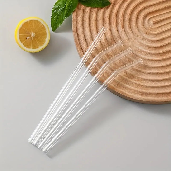 Heat Resistant Glass Straws with Brush - Set of 5