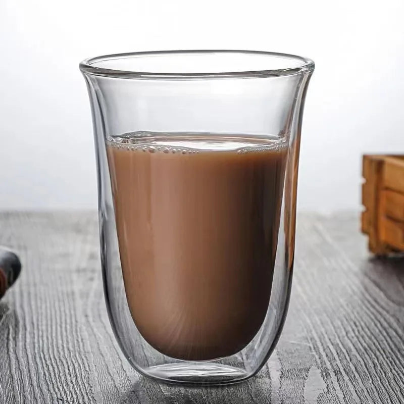 High Borosilicate double layer Glass Heat Insulation Coffee Tea Cup
