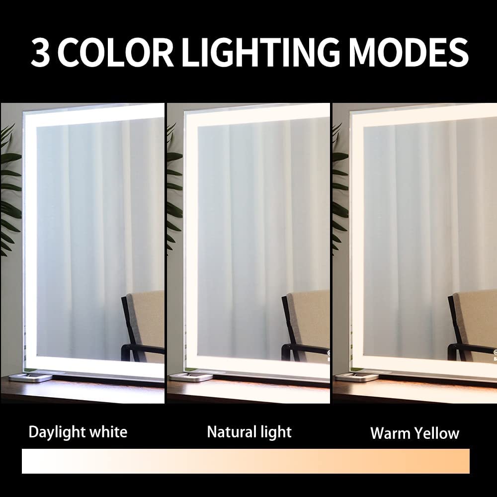 Large Makeup Mirror 3 Modes Lighted and Smart Touch Control