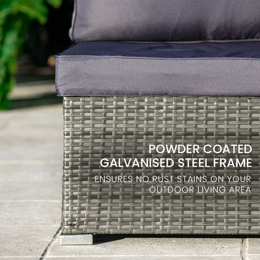 7 Piece 6 Seater Modular Outdoor Lounge Setting with Coffee Table, Grey