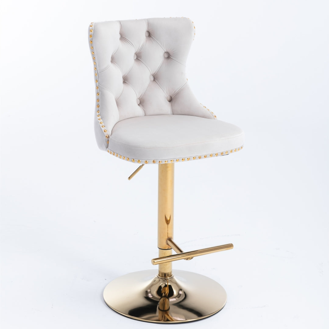 2x Height Adjustable Swivel Bar Stool  with Footrest