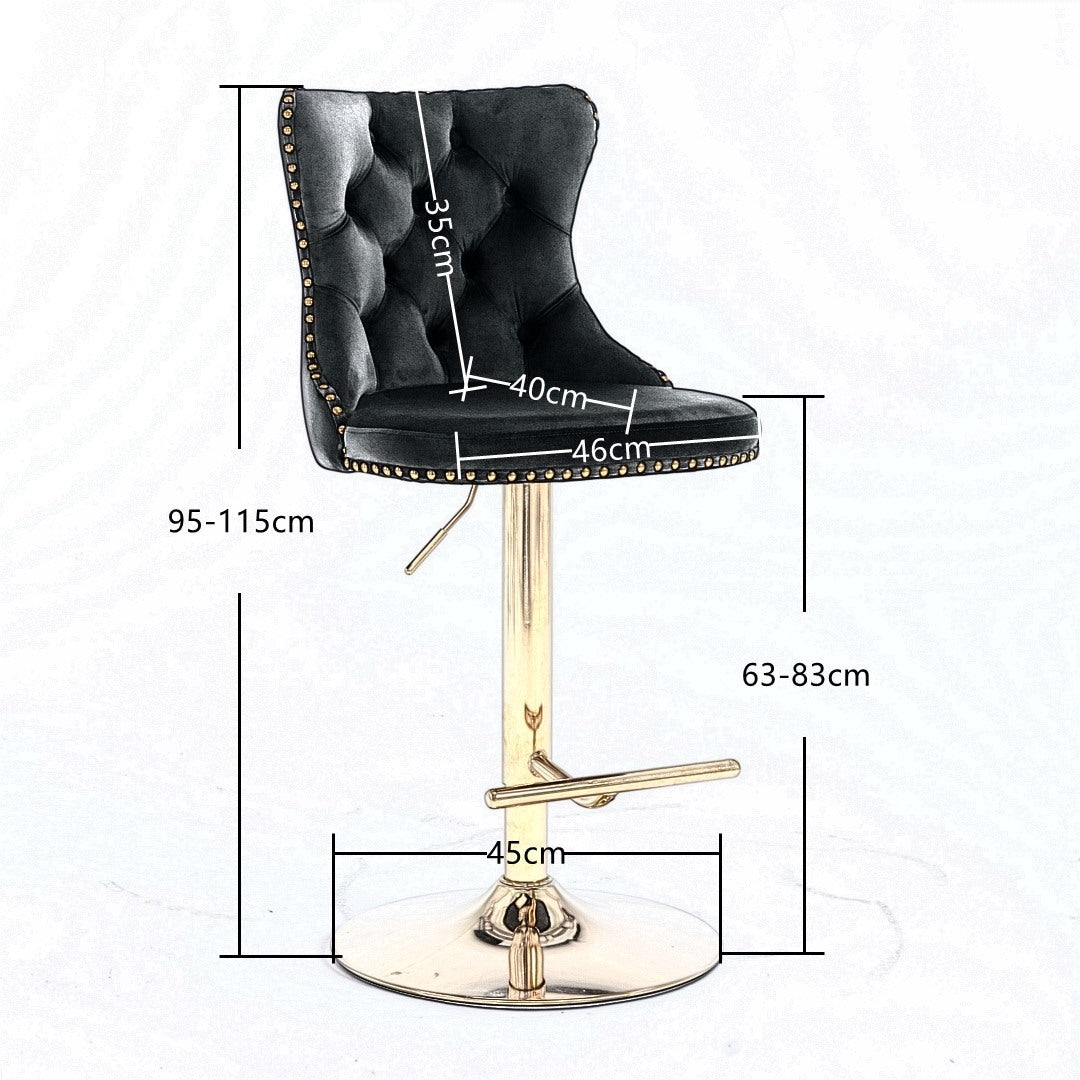 2x Height Adjustable Swivel Bar Stool  with Footrest