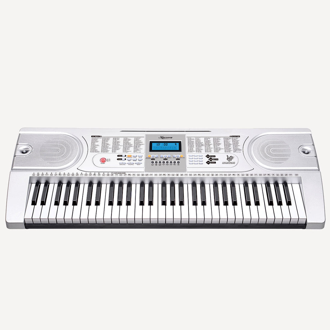 61 Keys Electronic Keyboard Piano with Stand - Silver