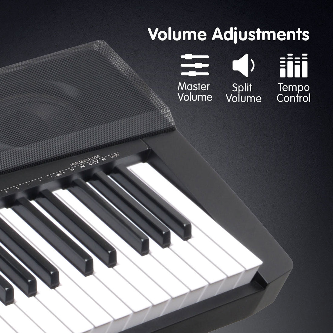 88 Keys Electronic Keyboard Piano with Stand Black