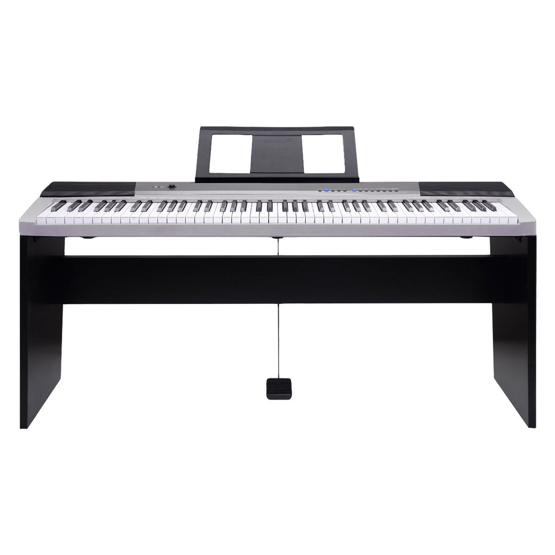 88 Keys Electronic Keyboard Piano with Stand Silver