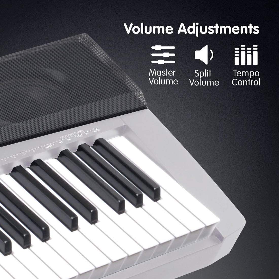 88 Keys Electronic Keyboard Piano with Stand Silver