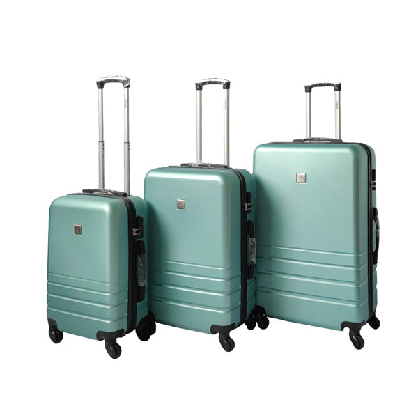 3 Pc Luggage Suitcase Set 3 Code Lock Travel Carry  Bag Trolley Green 50/60/70