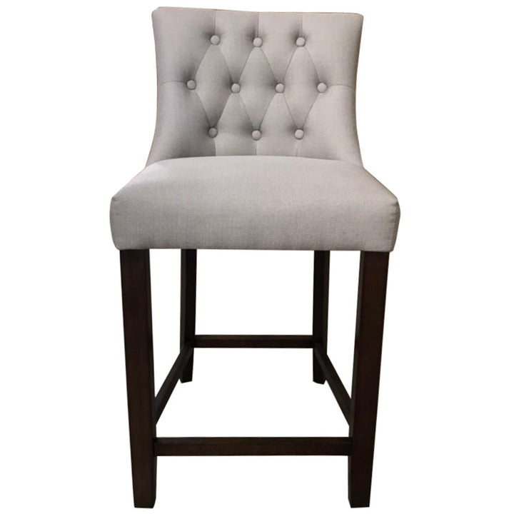 2pc High Fabric Dining Chair Bar Stool French Provincial Solid Timber