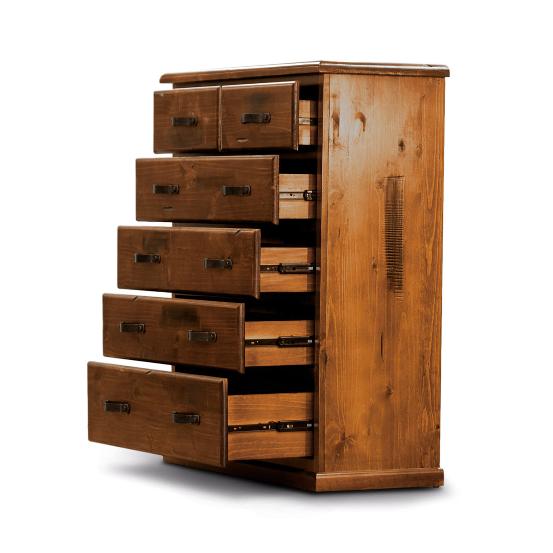 6 Chest of Drawers Solid Pine Wood Storage Cabinet - Dark Brown