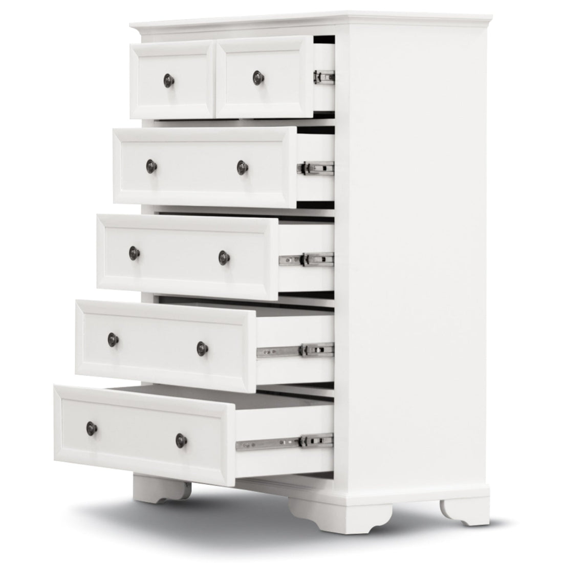 2pc Bedside Tallboy 3pc Bedroom Set Nightstand Storage Cabinet - White