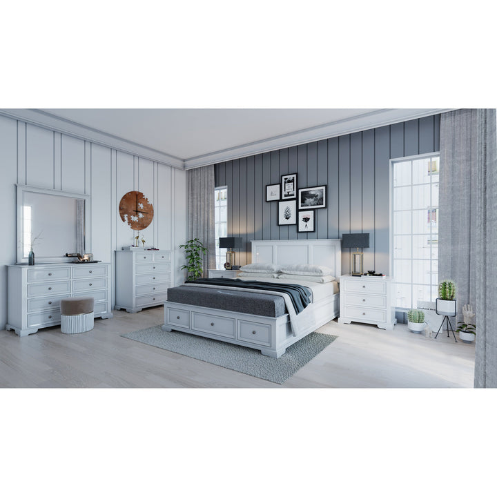 2pc Bedside Tallboy 3pc Bedroom Set Nightstand Storage Cabinet - White
