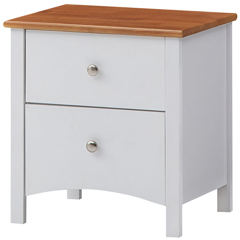 2 Drawer Bedside Nightstand Storage Cabinet Shelf Side End Table -White