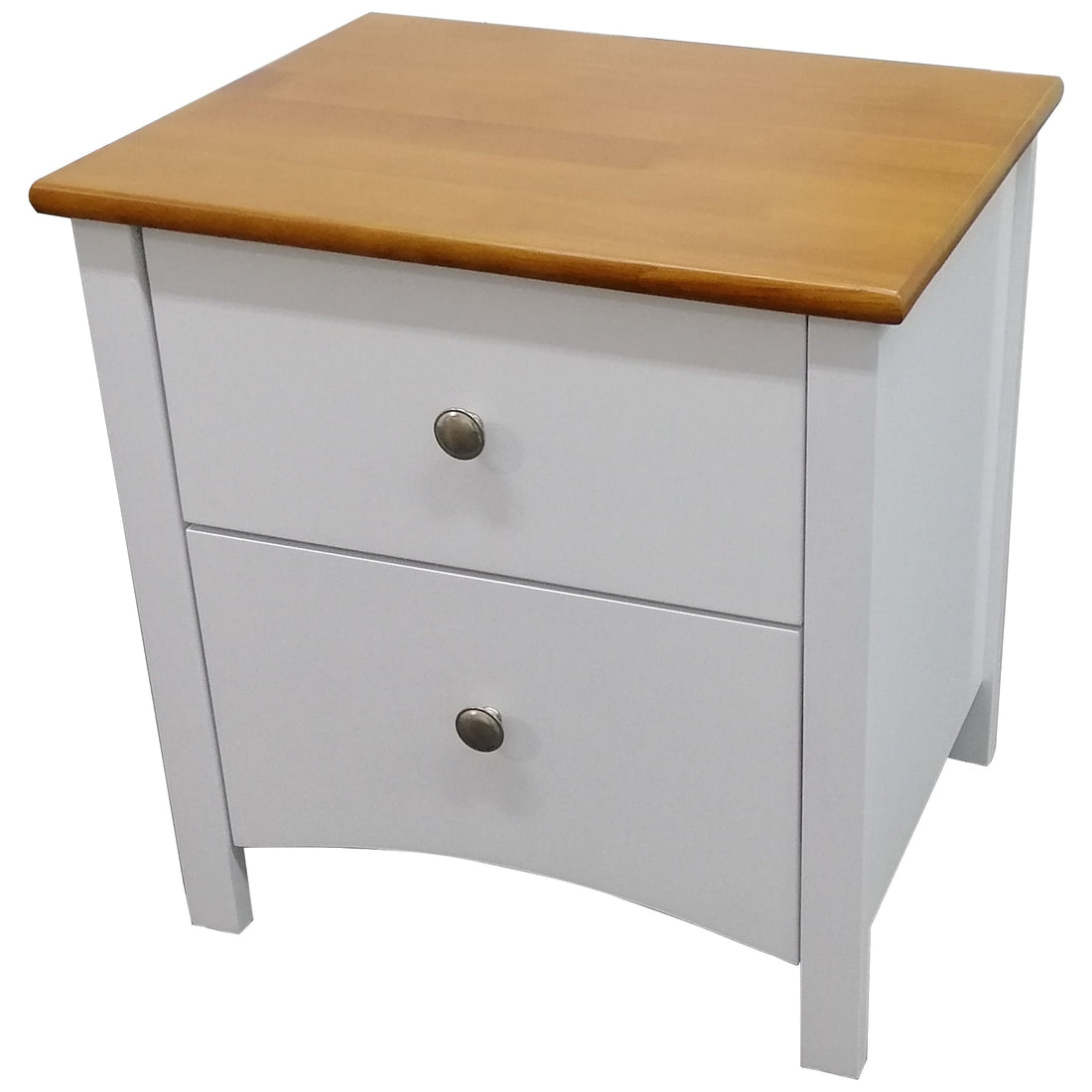 2 Drawer Bedside Nightstand Storage Cabinet Shelf Side End Table -White