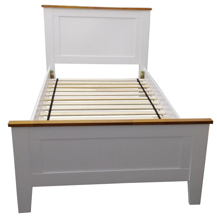 4pc King Single Bed Suite Bedside Tallboy Bedroom Furniture Package -Wht