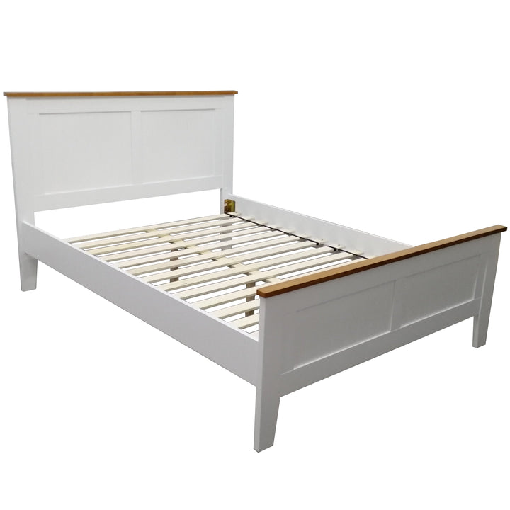 4pc Queen Bed Suite Bedside Tallboy Bedroom Furniture Package - White
