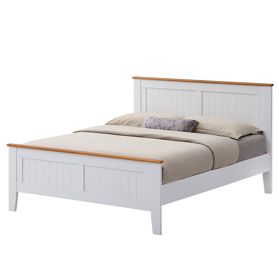4pc Queen Bed Suite Bedside Tallboy Bedroom Furniture Package - White