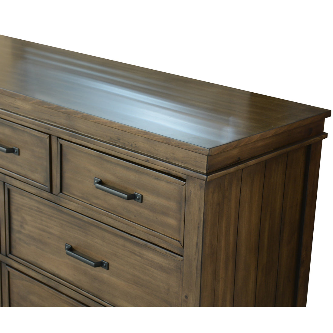 7 Chest of Drawers Solid Wood Tallboy Storage Cabinet - Rustic Grey