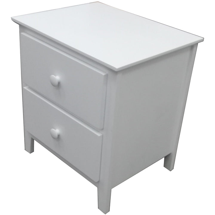 2 Drawer Bedside Nightstand Storage Cabinet Shelf Side Table - White