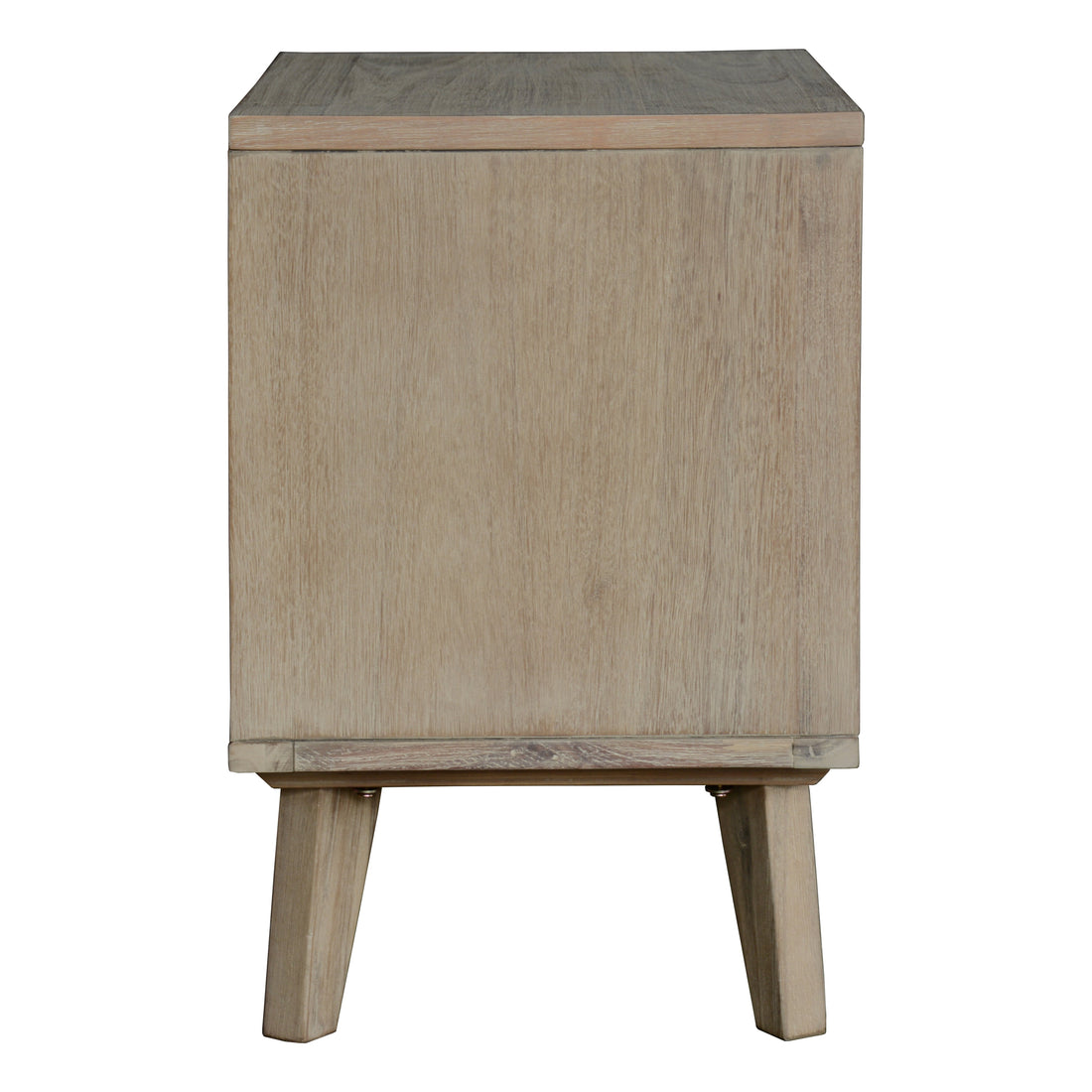 2 Drawer Bedside Nightstand Storage Cabinet Shelf Side End Table - Brushed Smoke