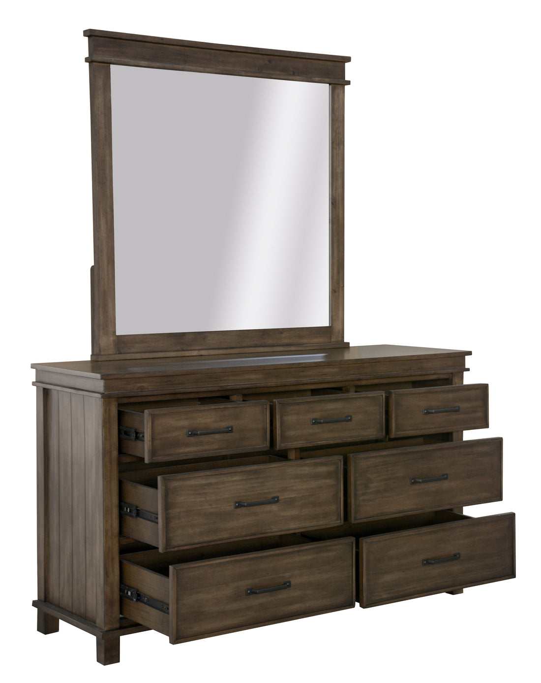 7 Chest of Drawers Tallboy Storage Cabinet - Rustic Grey