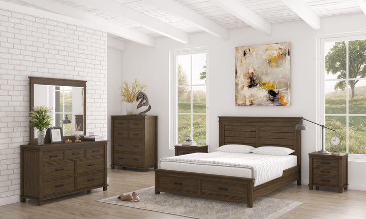 7 Chest of Drawers Tallboy Storage Cabinet - Rustic Grey