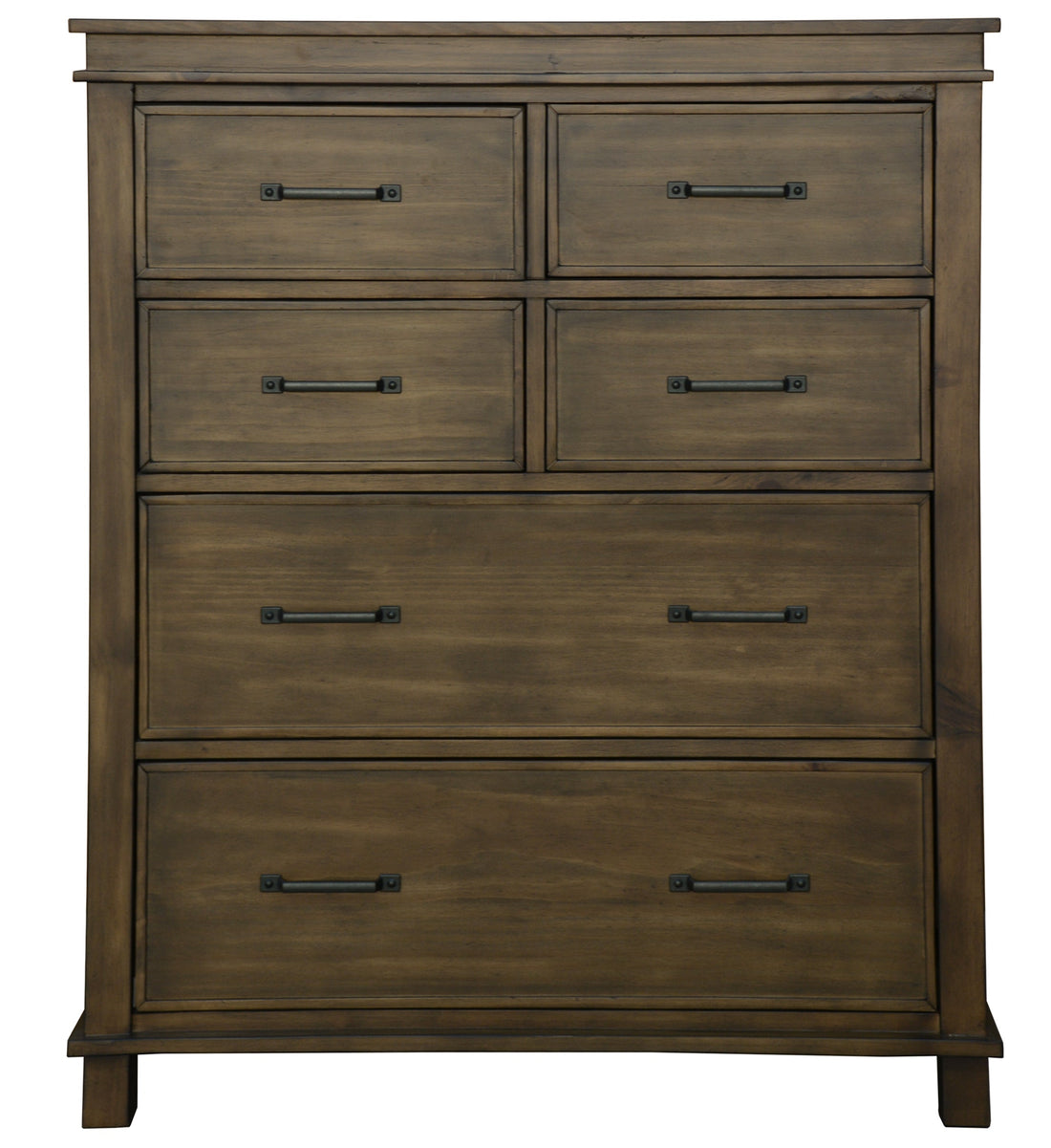 4pc King Bed Suite Bedside Tallboy Bedroom Furniture Package - Rustic Grey