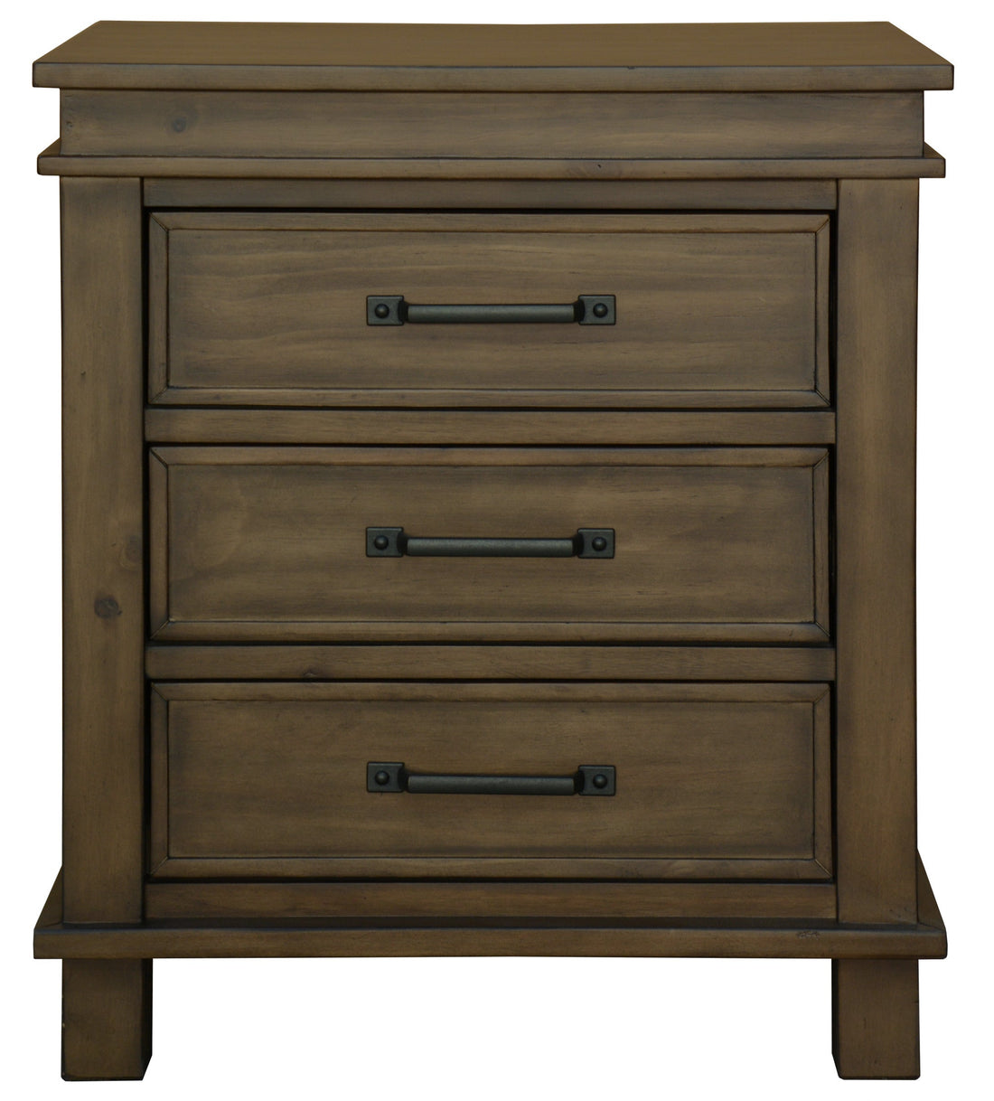 4pc King Bed Suite Bedside Tallboy Bedroom Furniture Package - Rustic Grey