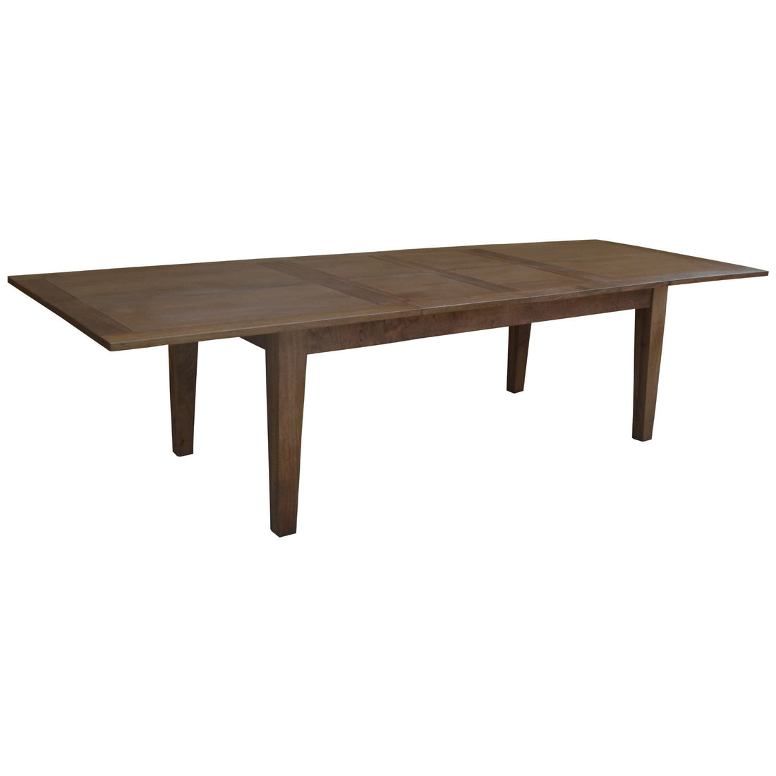 9pc Dining Set 210-310cm Extension Timber Wood Table 8 Grey Fabric Chair