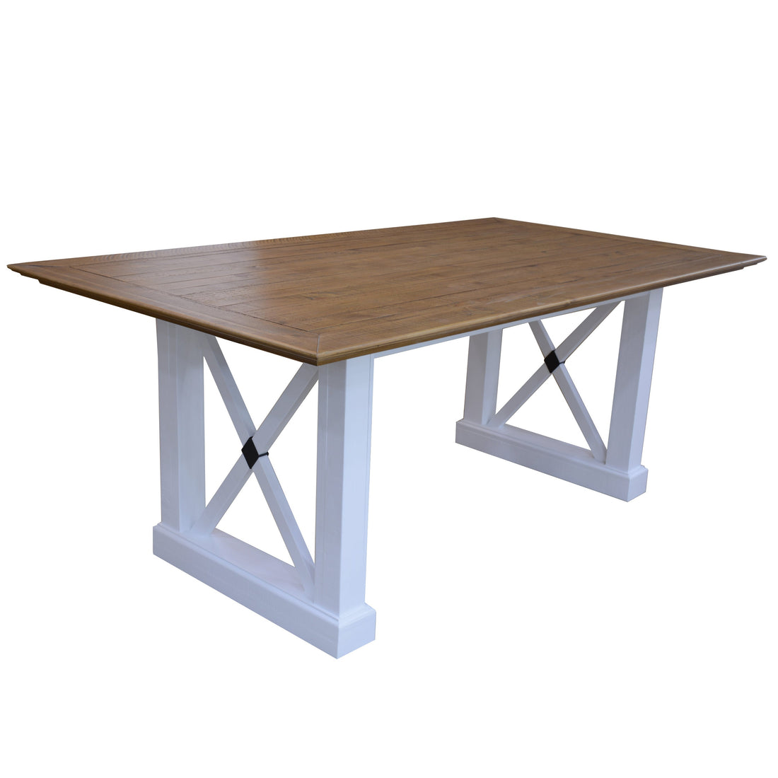 7pc Dining Set 200cm Table 6 Chair Pine Wood Hampton Furniture - Grey
