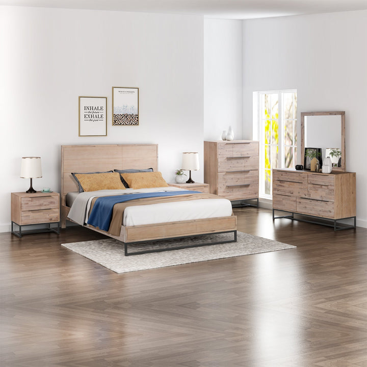 5 Pieces Queen Size Bedroom Suite made in Solid Wood