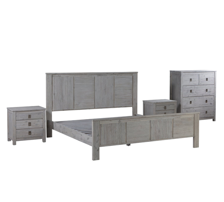 5 Pieces King Size Bedroom Suite with Solid Acacia Wood
