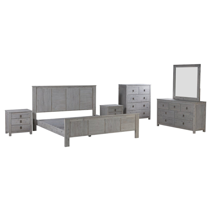 5 Pieces Queen Size Bedroom Suite with Solid Acacia Wood