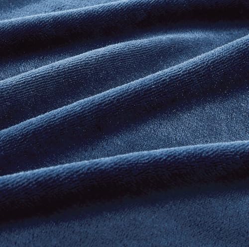 2-in-1 Teddy Sherpa Quilt Cover Set (Navy Blue, King)