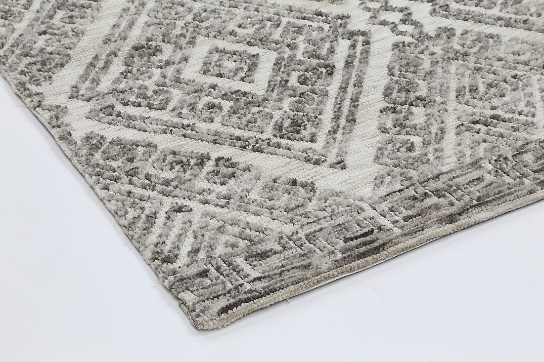 Amritsar Glenfalls Grey Tribal Rug 160X230