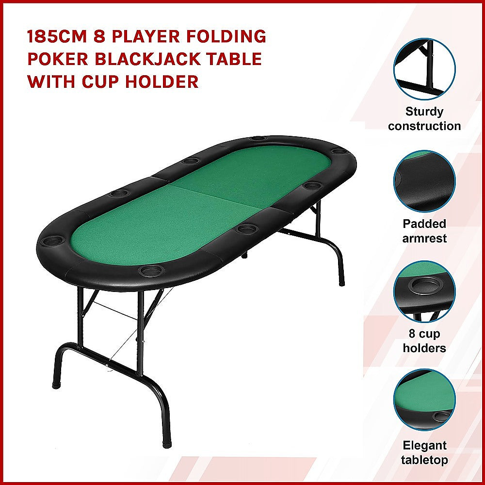 8 Player Folding Poker Blackjack Table