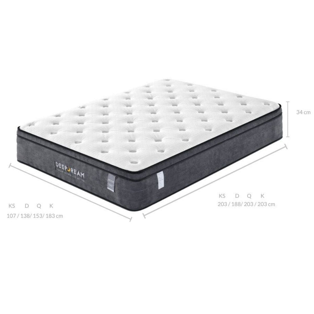 5 Zone Pocket Spring Latex Foam Mattress 34cm - Double