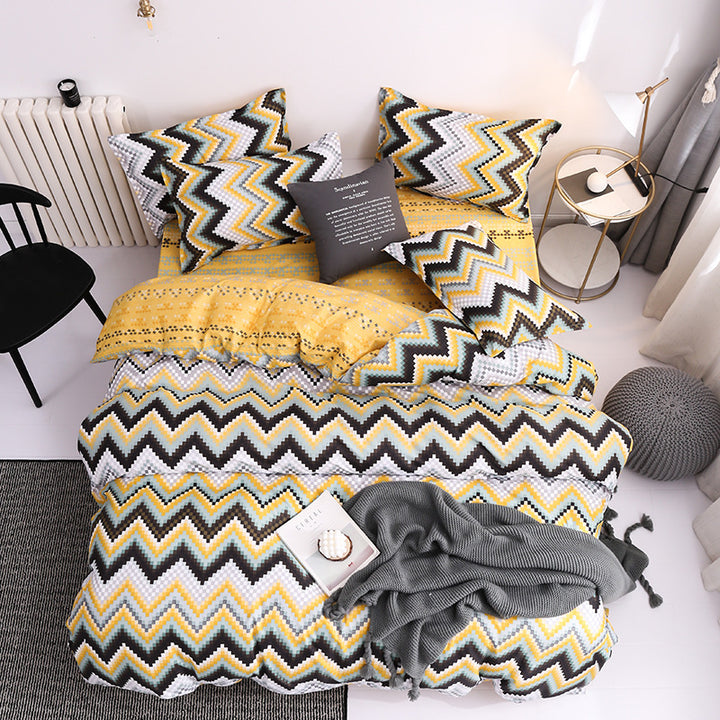 Yellow King Duvet Cover - 3 Piece Bedding Set (with Corner Ties