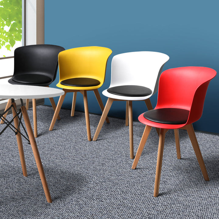 4Pcs Office Meeting Chair Set PU Leather Retro type 2